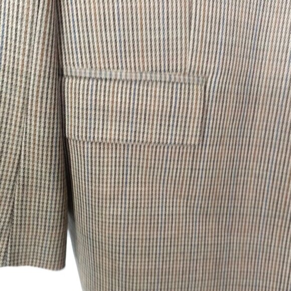 Lauren Ralph Lauren Brown Houndstooth Sportcoat Blazer Tan 100% Wool 48R - Picture 4 of 16